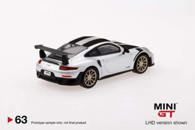MINI GT Porsche 911 Turbo GT2RS GT GT Silver Metallic #63 ~ 1/64