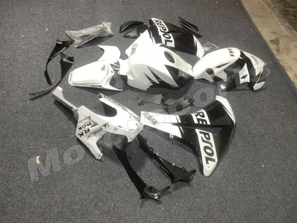 White Black Repsol Fairing Kit for 2008-2011 Honda CBR1000RR ABS Injection Body Foto 4 de 4