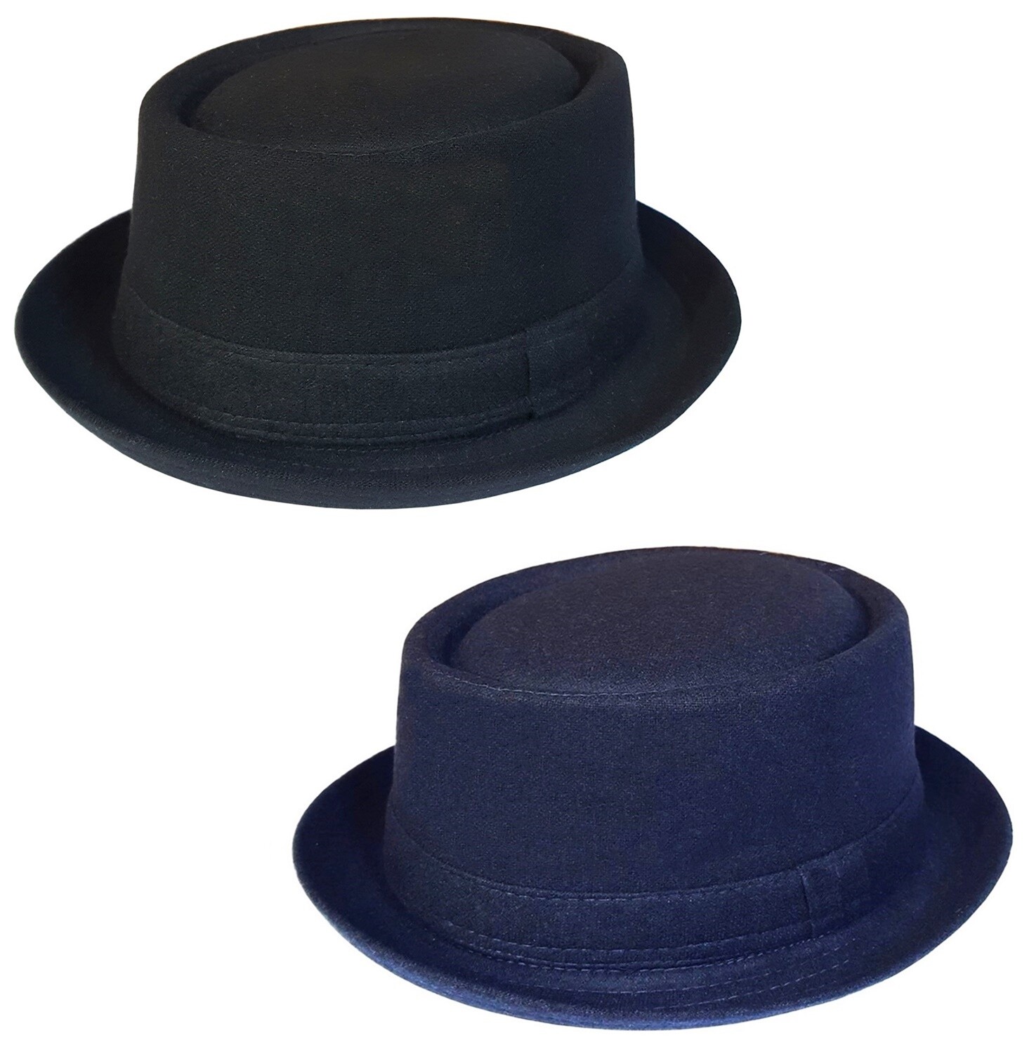 navy blue pork pie hat