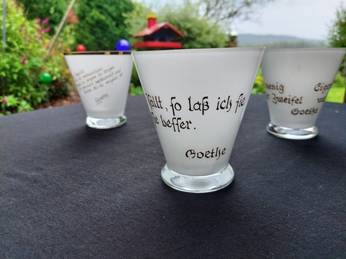 Glasbecher mit Zitaten von Goethe Milchglas 3 Stück Set - Bild 5 von 5