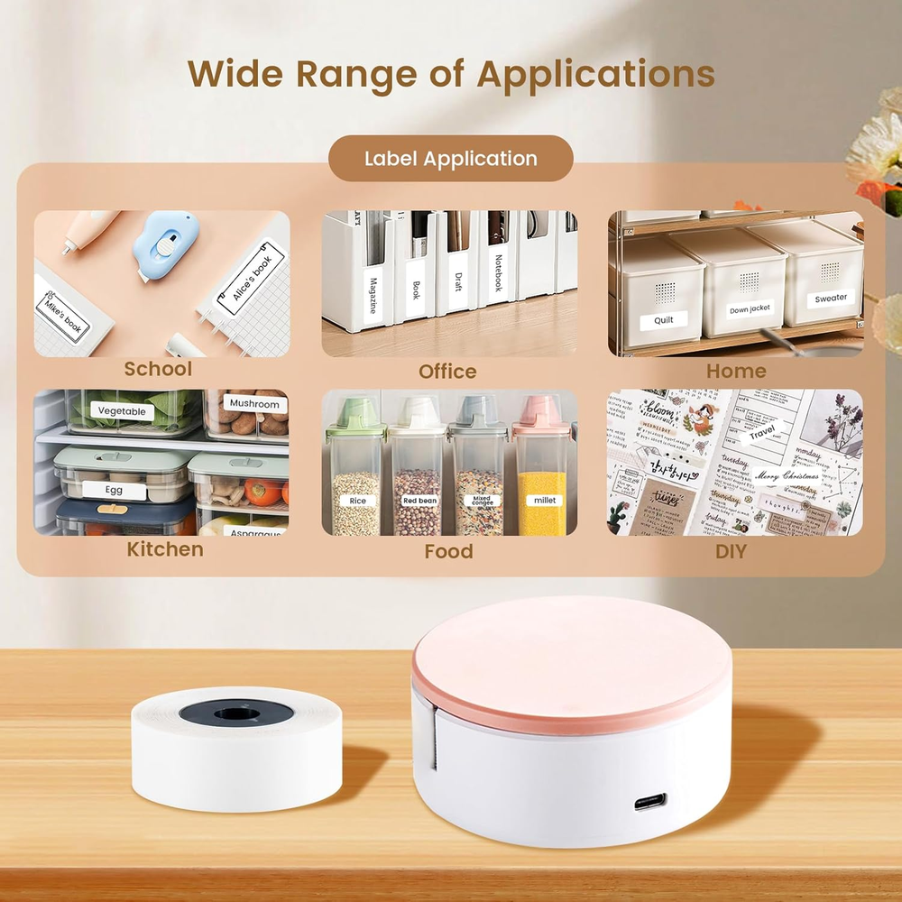 Portable Bluetooth Label Maker Machine with Tape - HP3 Mini Label Printer