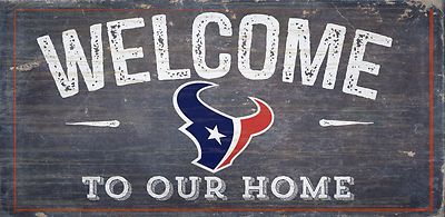 Houston Texans Welcome to our Home Wood Sign - NEW 12'' x 6''  Decoration Gift