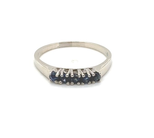 14K 585 Weiß Gold Half Memory Ring RS 64 Saphir 0,50 Carat Damenring Dame Zert. - Bild 15 von 24