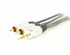 0.5m SHIELDED OFC 3.5mm Jack to 2 RCA Audio Cable Twin Phono Plugs Stereo