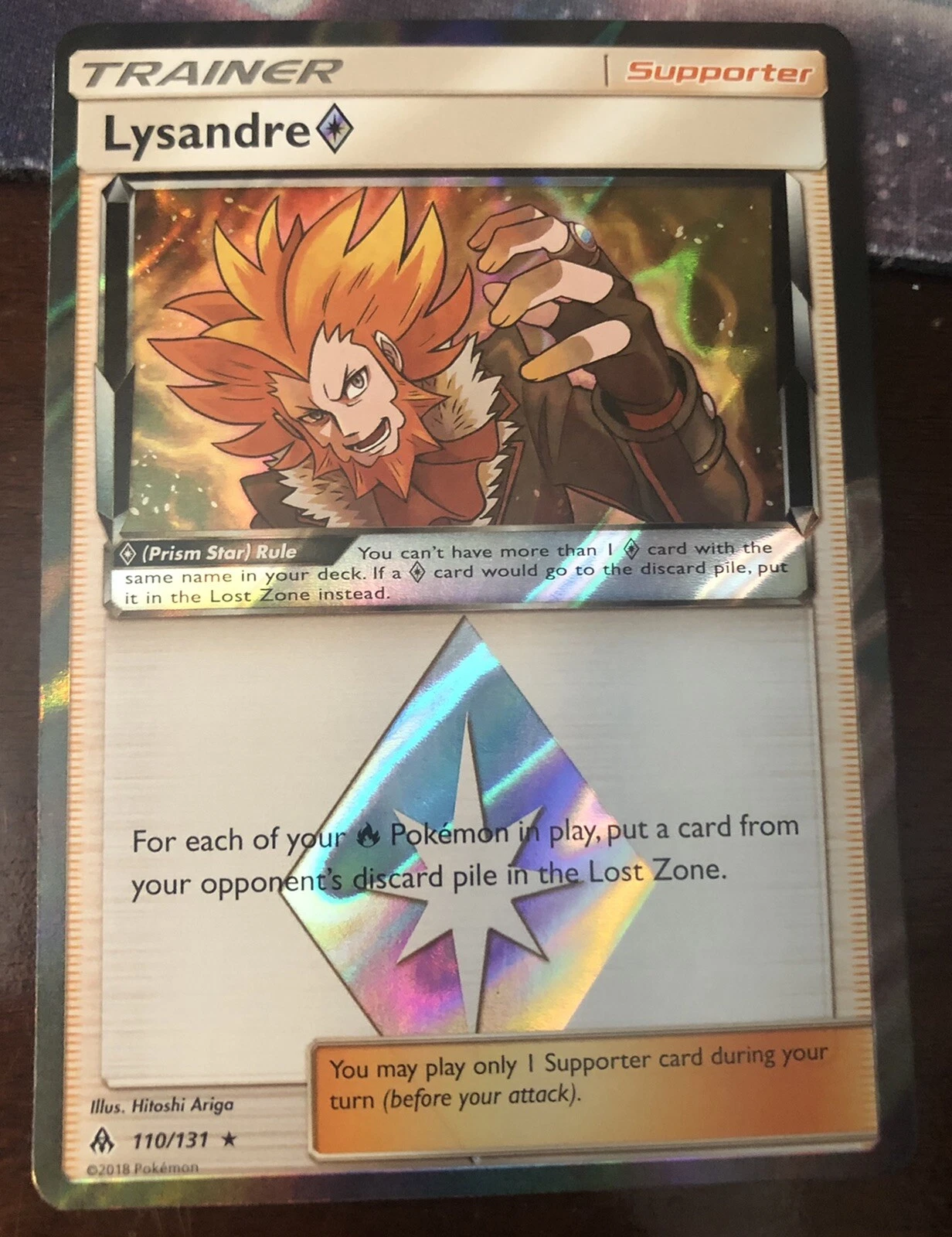 Pokemon TCG Forbidden Light Lysandre Prism Star Holo Rare 110/131 NM