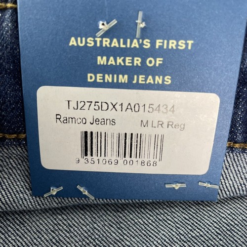 RM Williams Mens Ramco Size W54 L34 Jeans Blue Regular Fit Tapered Leg NWT - Picture 4 of 5