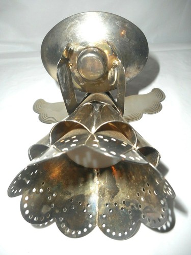 GODINGER SILVER ART CO Angel Candle Holder Holiday Tabletop Hollow Wings Out - Picture 10 of 12
