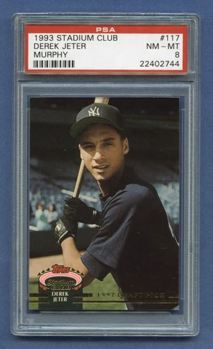1993 DEREK JETER ROOKIE PSA 8 NM-MT STADIUM CLUB MURPHY HOF YANKEES (#117) RZC