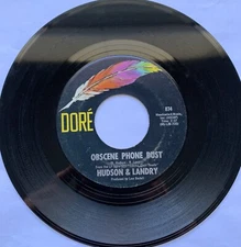 HUDSON&LANDRY-DORE 874-THE PROSPECTORS-OBSCENE PHONE BUST-45RPM 1972 COMEDY VG+