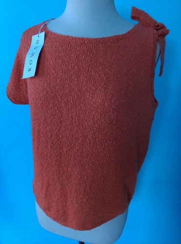 ROWAN Marie Wallin Size L KNIT TOP SHIRT SWEATER Cotton NEW Linen Cotton $89 - Picture 5 of 10