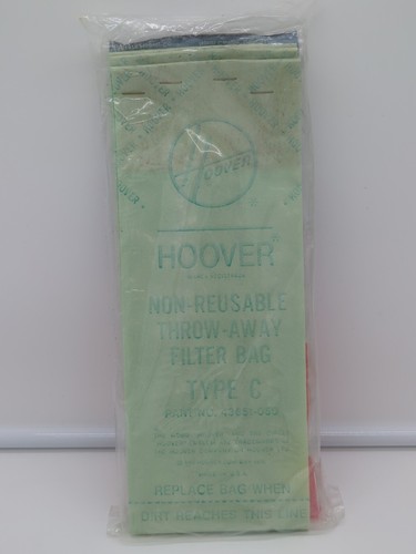Hoover Vacuum Bags TYPE C - PKG OF 4 - ORIGINAL OEM NIP 43651-050 - Picture 2 of 2