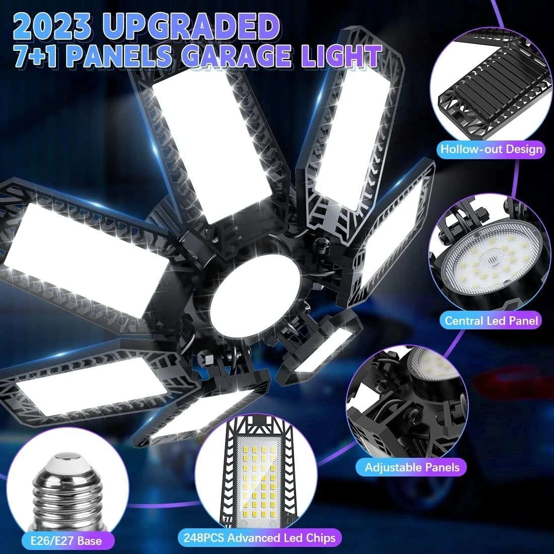 Adjustable led 2024 garage light