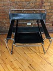Set of 4 Mid Century Modern Wassily Black Leather Chairs - Needs Care — photo 5