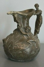Vase Pichet Verseuse en Etain  Art Nouveau Signé P  JEAN Paris