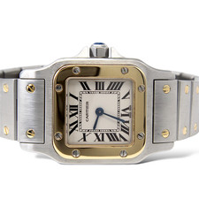 Cartier Santos Galbée 24 mm Ladies Quartz White Dial Two Tone Steel 18K Gold 5