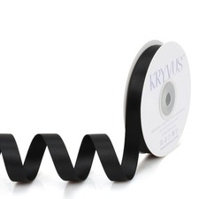 Black Satin Ribbon, Double Faced 1/2 Inch X 25 Yards Black Ribbon, Satin Rib...