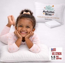 Toddler Pillow 13x18 with Organic Cotton Pillowcase Hypoallergenic, Washable