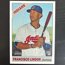 2015 Topps Heritage High Series Baseball #717 Francisco Lindor Rookie Card RC SP. rookie card picture