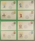 DR WHO 1960s GERMANY 11 FDC FAMOUS PEOPLE PORTRAIT COMBO R38379