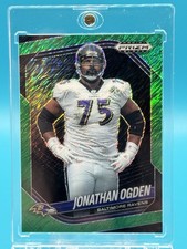 Jonathan Ogden 2025 Panini Prizm Black #7 Green Shimmer /7 FOTL Ravens
