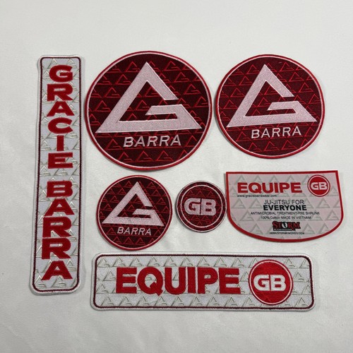 Gracie Barra Jiu-Jitsu Patches Lot 7 pc Embroidered Sew On Equipe GB New