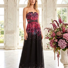 �98 LM LONDON SZE 8 PLUM EMBELLISH MAXI DRESS WEDDING RACES GARDEN PARTY HOLIDAY