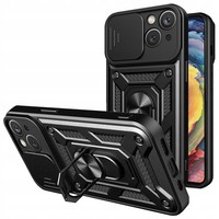Hurtel Hybrid Armor Camshield Case FüR Realme 10 Pro+ Schwarz