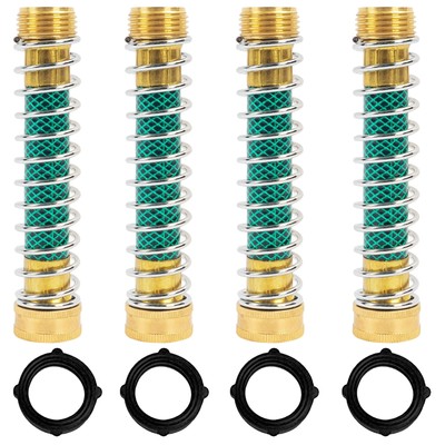 Garden Hose Protector, Hose Extension Adapter with Coil Spring (4 PCS)
