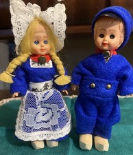 Vintage Dutch Folk Art “Sleepy Eye” Dolls Boy & Girl Set