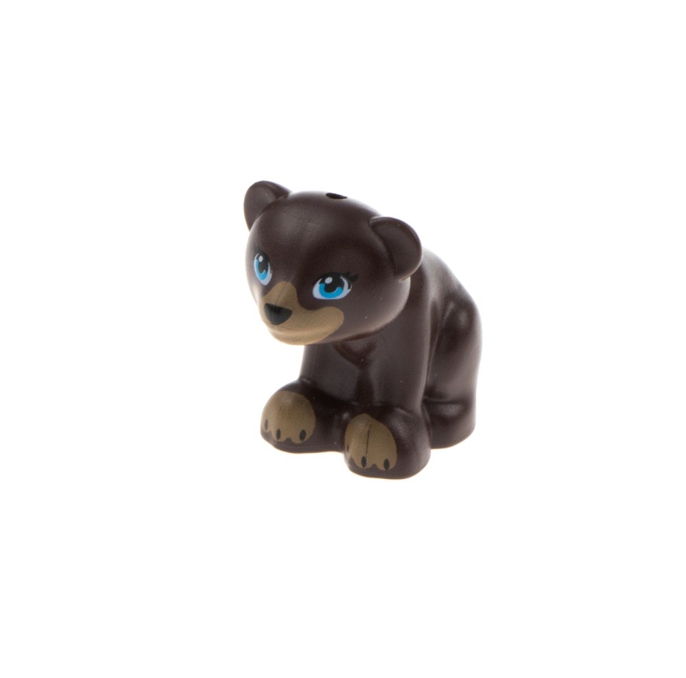 1X Lego Animal Bear Friends Sitting Dark Brown Beige Blue Eyes Elves 14732PB01
