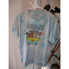 Scooby-Doo Tie Dye Graphic T-Shirt Blue Short Sleeve Women's Size S