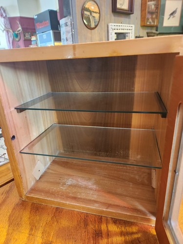Antique Wooden Sterilizer Cabinet With Glass Shelves 12 1/2" X 8" X 12 1/2" - Picture 4 of 8