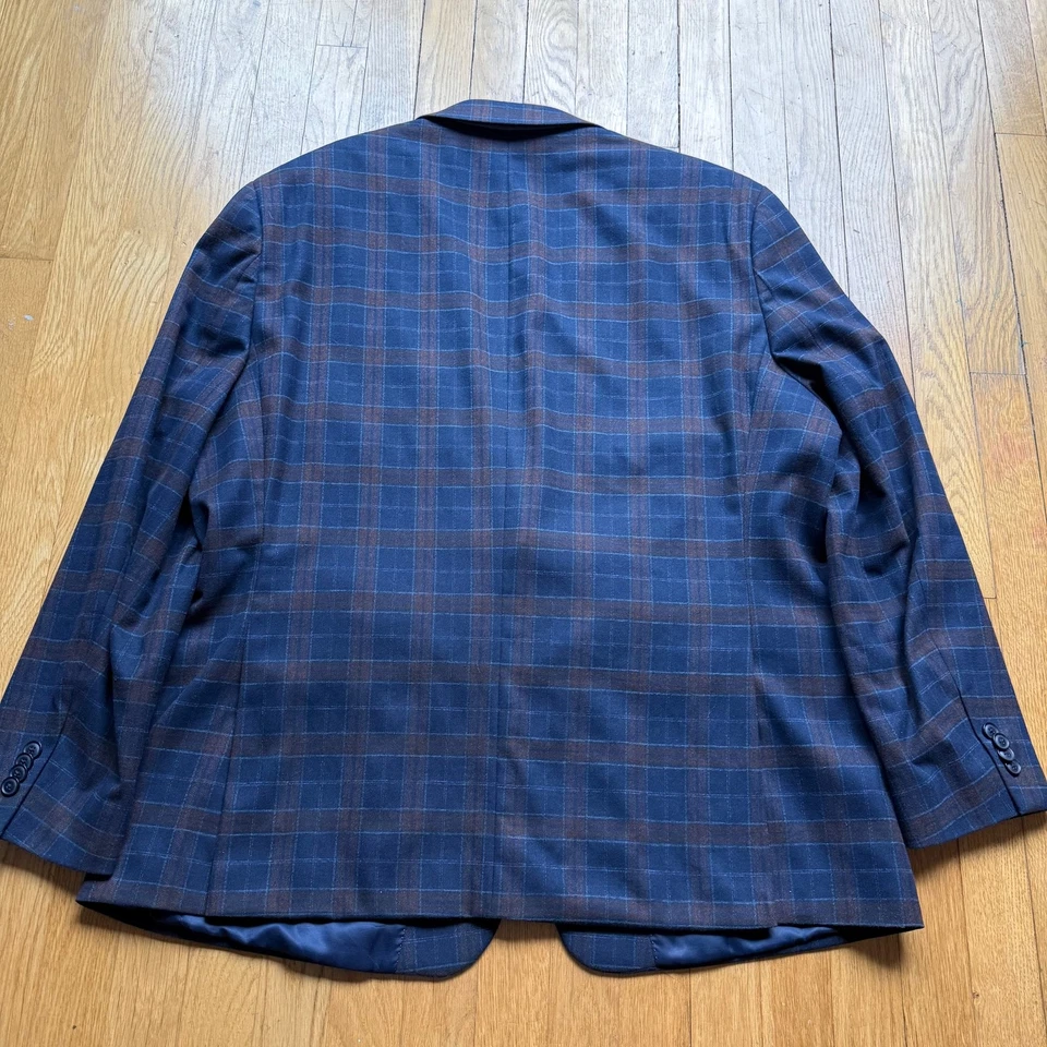 Abrigo Blazer Chaqueta Tommy Hilfiger Para Hombres Talla 48R Azul Marino y Marrón a Cuadros Informal Deportivo Foto 2 de 4