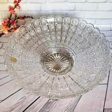 RARE VTG Crystalex Czech Republic 24 Lead Crystal Large Bowl 12.5  Heavy 7.5 lb