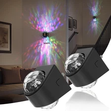Night Lights Plug into Wall,2 Pack Star Projector RGB Night Light with 9 Colo...