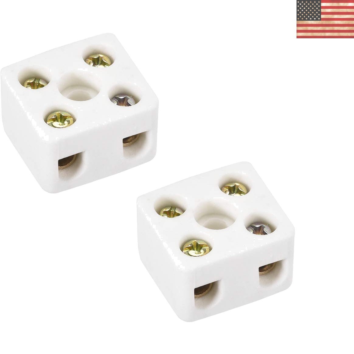 2-Way High-Temp Ceramic Terminal Blocks - 800°C, 500V for Secure Connections