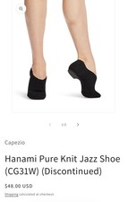 Capezio Jazz Dance Shoes Split Sole Black Pure Knit CG31W Size 5 W Women  s New