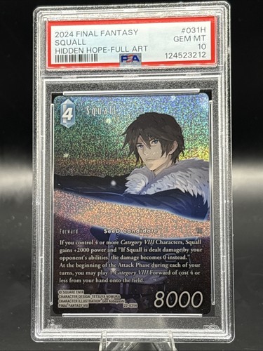Final Fantasy TCG - Squall - 23-031H - Hidden Hope - Full Art - PSA 10 - Picture 1 of 2