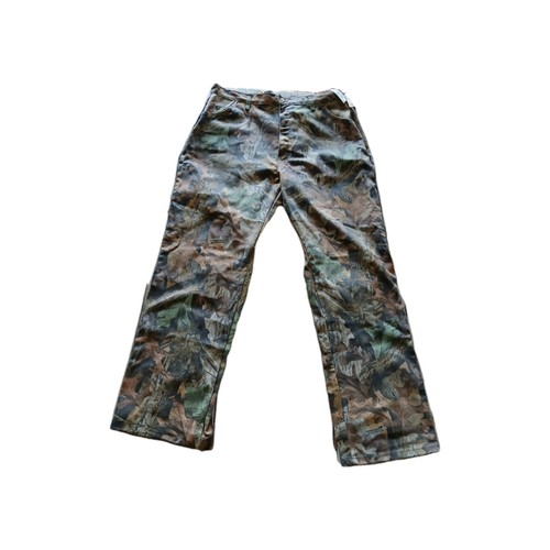 VINTAGE DUXBAK PANTS MENS 36X30 CAMO REAL TREE QUILT LINED HUNTING OUTDOORS - Picture 2 of 9