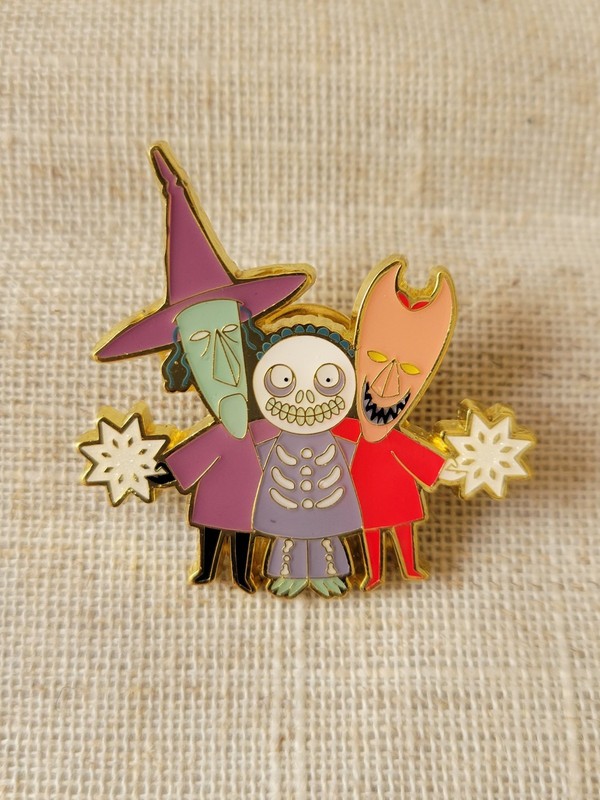 Loungefly Disney Nightmare Before Christmas Lock, Shock & Barrel Snowflake Pin