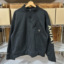 Ariat Tek Jacket Mens Large Black Cold Series Team Logo 1/4 Zip Sweater
