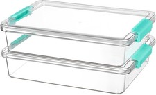 2 Pack 6 Qt Plastic Storage Bins with Lids, Clear Sensory Bins Stackable