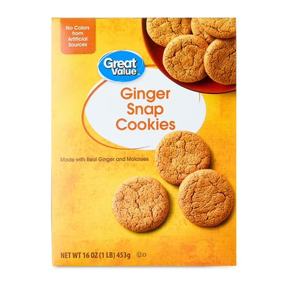 Baked Ginger Snap Cookies 16 oz Packs of 2 Crunchy Sweet Snack Dessert Treat