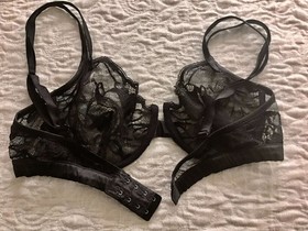 LA PERLA GLAMOUR BRA Black Underwire LACE - Size 36D