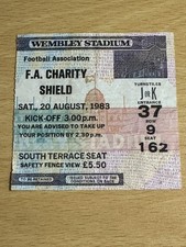 Manchester United v Liverpool Charity Shield Ticket Stub 20th August 1983