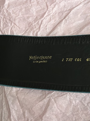 Vtg 80s Yves Saint Laurent Rive Gauche Suede Belt Women 78 cm 29”- 31” Teal Blue - Picture 21 of 22