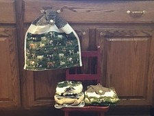 Black Brown Cow Calf Cattle Kitchen Hanging Hand Towel Crochet Handmade