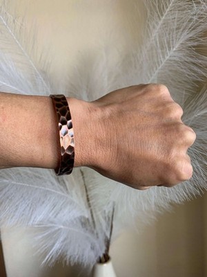 Hammered Pure Copper Magnetic Bracelet Arthritis Pain Relief Balance Energy Max