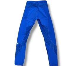 EUC Lululemon Goal Crusher 7/8 leggings in Harbor Blue Womens Sz 4 Workout Yoga