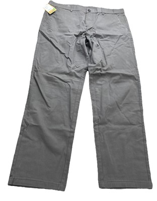 Plaid & Plain Men s Slim Fit Dress Pants Gray 36x30   Style 8801 Business Casual